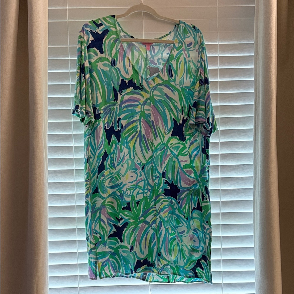 Lilly Pulitzer Green and Blue Leaf Dress